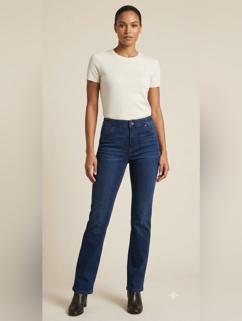 Elie Tahari Dark Wash High Rise Elastic Waist Jeans M